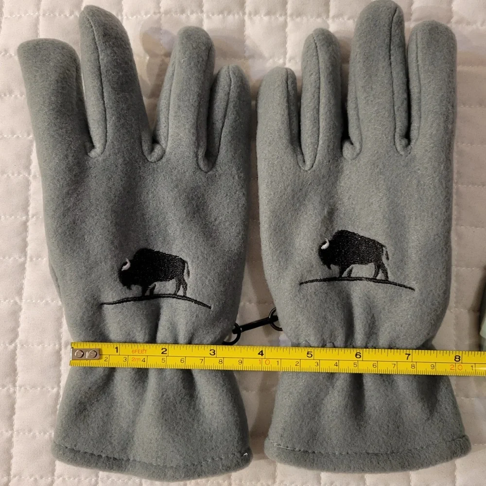 Winter Grey Bison Buffalo Soft Gloves Gorpcore Granola Normcore Rustic‎ Western